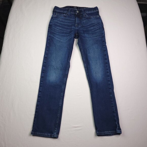 Hollister Mens Epic Flex Slim Straight Jeans 26X28 Stretch Dark Wash Hemmed - Picture 4 of 8